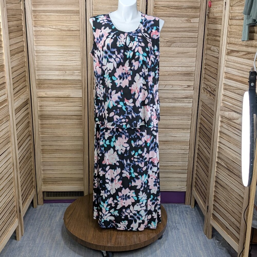Jones Studio VINTAGE 2- Piece Set Floral Sleeveless Blouse 2X and Skirt Size 1X - Picture 2 of 10